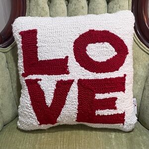 LOVE Hook Throw Pillow Valentine Decor Gift Seasonal